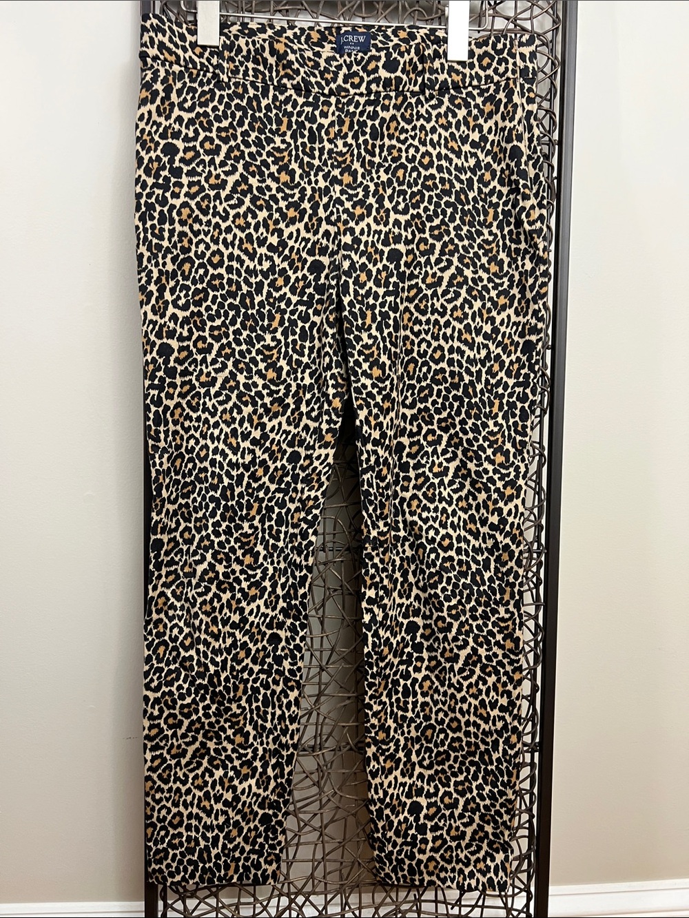 J. Crew Winnie Pant Low Rise Crop Leopard Print Animal Cigarette Brown Black 6